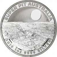 SUPER PIT AUSTRALIA. LB. P. 2019 1 OZ 9999 SILVER.