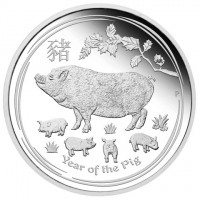 Silver coin Australia KM# 3721 豬. P. AH. YEAR OF THE PIG.
