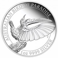 AUSTRALIAN BIRD OF PARADISE. 1oz 9999 SILVER. P. JM.