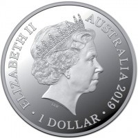 Silver coin Australia ELIZABETH II. AUSTRALIA 2019. 1 DOLLAR. IRB.