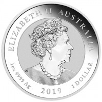 ELIZABETH II. AUSTRALIA. JC. 1 oz 9999 Ag 2019 1 DOLLAR.