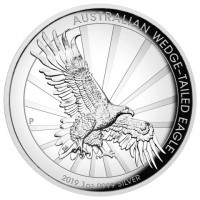 Silver coin Australia KM# 3703 AUSTRALIAN WEGED-TAILD EAGLE. P. 2019 1OZ 9999 SILVER. JM.