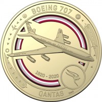 BOEING 707. AUSTRALIA'S OVERSEAS AIRLINES - QANTAS. VH - EBN. 1920 - 2020. QANTAS. SMS.