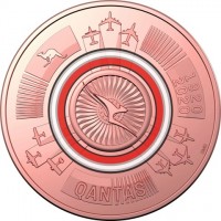 Copper coin Australia KM# 3863 1920 2020. SMS. QANTAS.