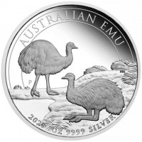 AUSTRALIAN EMU. P NM. 2020 1OZ 9999 SILVER.