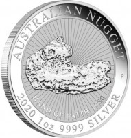 Silver coin Australia KM# 3881 AUSTRALIAN NUGGET. P. HAND OF FAITH 1980. 2020 1 OZ 9999 SILVER. SD.