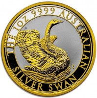 Silver coin Australia KM# 3882a THE 1OZ 9999 AUSTRALIAN. P JM. SILVER SWAN.