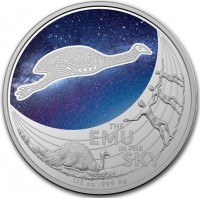 THE EMU IN THE SKY. 1/2 oz999 Ag.