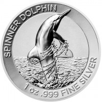 SPINNER DOLPHIN. 1 oz999 FINE SILVER.