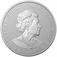 Silver coin Australia KM# 3902 ELIZABETH II. AUSTRALIA 2020. 1 DOLLAR. IRB.