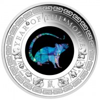 YEAR OF THE MOUSE. LB. P. 2020 1oz 9999 SILVER. 鼠.