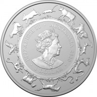 Silver coin Australia KM# 3909 ELIZABETH II. AUSTRALIA 2020. 1 DOLLAR. JC.