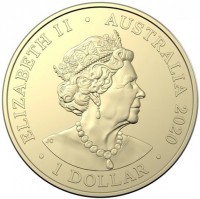 Aluminium Bronze coin Australia ELIZABETH II. AUSTRALIA 2020. 1 DOLLAR. JC.