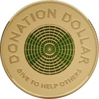 Aluminium Bronze coin Australia KM# 3855 DONATION DOLLAR. GIVE TO HELP OTHERS.
