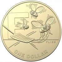 Aluminium Bronze coin Australia KM# 4062 F. FLIES. ONE DOLLAR.