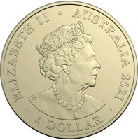 Aluminium Bronze coin Australia KM# 4089 ELIZABETH II. AUSTRALIA 2021. 1 DOLLAR. JC.