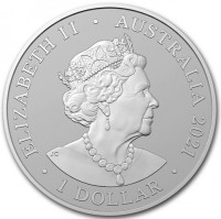 Silver coin Australia KM# 4113 ELIZABETH II. AUSTRALIA 2021. 1 DOLLAR. IRB.