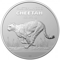 Silver coin Australia KM# 4115 AUSTRALIA ZOO. CHEETAH. 1OZ999 Ag. AWB.