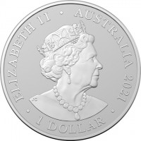 ELIZABETH II. AUSTRALIA 2021. 1 DOLLAR. IRB.