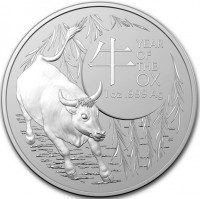 Silver coin Australia KM# 4122 牛. YEAR. OF. THE. OX. 1oz999 Ag. BK.