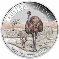 Silver coin Australia KM# 4125 AUSTRALIAN EMU. P. MR. 2021 1oz 9999 SILVER.