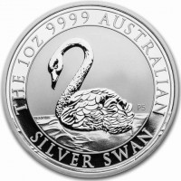 Silver coin Australia KM# 4129 THE 1OZ 9999 AUSTRALIAN. NM P5. SILVER SWAN.