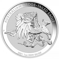 AUSTRALIAN WEDGE-TAILED EAGLE. P JM. 2021 1oz 9999 SILVER.