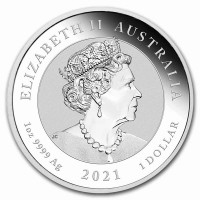 Silver coin Australia KM# 4138 ELIZABETH II. AUSTRALIA. JC. 1 oz 9999 Ag 2021 1 DOLLAR.