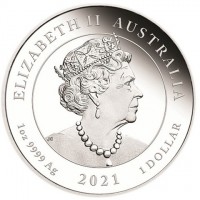 ELIZABETH II. AUSTRALIA. JC. 1 oz 9999 Ag 2021 1 DOLLAR.