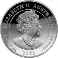 ELIZABETH II. AUSTRALIA. JC. 1 oz 9999 Ag 2021 1 DOLLAR.