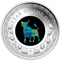 Silver coin Australia KM# 4144 YEAR OF THE OX. P. 2021 1oz 9999 SILVER. 牛. LB.