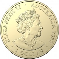 Aluminium Bronze coin Australia KM# 4306 ELIZABETH II. AUSTRALIA 2022. 1 DOLLAR. JC.