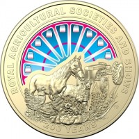 Aluminium Bronze coin Australia KM# 4323 ROYAL AGRICULTURAL SOCIETIES AND SHOWS. 200 YEARS. TD.
