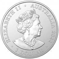 Silver coin Australia KM# 4331 ELIZABETH II. AUSTRALIA 2022. 1 DOLLAR. JC.
