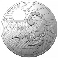 Silver coin Australia KM# 4331 DESERT SCORPION. AB. 1 oz. 999 SILVER.
