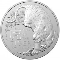 BK. 虎. YEAR OF THE TIGER. 1oz999 Ag.