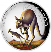 KANGAROO. 2022 1oz 9999 SILVER. P.
