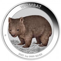 WOMBAT. P JM. 2022 1oz 9999 SILVER.