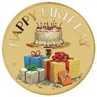 Aluminium Bronze coin Australia happy birthday. P. JM.