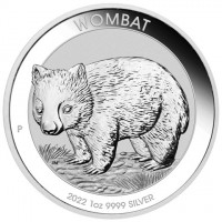 WOMBAT. P JM. 2022 1oz 9999 SILVER.