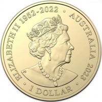 Aluminium Bronze coin Australia KM# 4476 ELIZABETH II 1952 - 2022. AUSTRALIA 2023. 1 DOLLAR. JC.