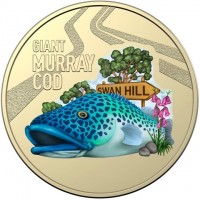 Aluminium Bronze coin Australia KM# 4476.1 GIANT. MURRAY. COD. SWAN HILL.