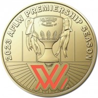 2023 AFLW PREMIERSHIP SEASON. AFL WOMENS. 2023. W. PREMIERSHIP CUP.