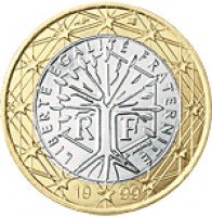 France coin 1 Euro - 2'nd Map (2007 - 2015) obverse obverse of 1 Euro - 2'nd Map (2007 - 2015) coin with KM# 1413 from France. Inscription: LIBERTÉ ÉGALITÉ FRATERNITÉ RF J. JIMENEZ 20 07