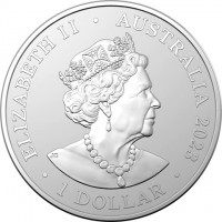 Silver coin Australia KM# 4516 ELIZABETH II 1952 - 2022. AUSTRALIA 2023. 1 DOLLAR. JC.