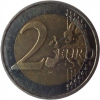 reverse of 2 Euro - 2'nd Map (2007 - 2015) coin with KM# 1414 from France. Inscription: 2 EURO LL