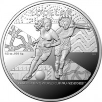 Silver coin Australia KM# 4520 1 DOLLAR. 1/2 oz999 Ag. SMS. FIFA WOMEN'S WORLD CUP AU-NZ-23 TM.