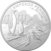 Silver coin Australia KM# 4521 EMPEROR PENGUIN. 1 oz999 SILVER. AWB.