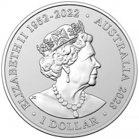 Silver coin Australia KM# 4524 ELIZABETH II 1952 - 2022. AUSTRALIA 2023. 1 DOLLAR. JC.