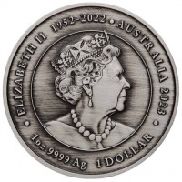 ELIZABETH II 1952-2022. AUSTRALIA 2023. 1oz 9999 Ag 1 DOLLAR. JC.